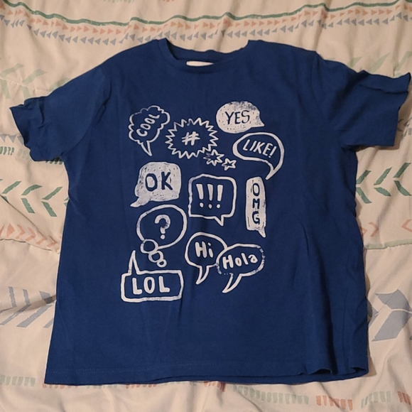 Zara 7 Blue tee with bubble sayings - Picture 1 of 1